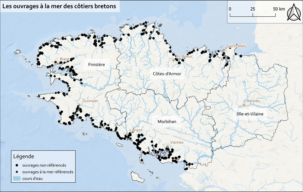 carte de localisation des ouvrages bretagne red